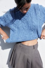 V-Neck Cable-Knit Sweater