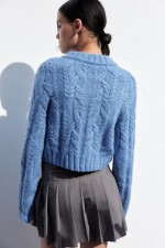 V-Neck Cable-Knit Sweater