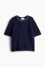 Embellished Mohair-Blend Top