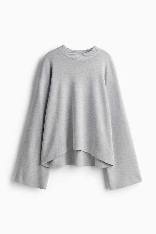 Oversized Curved-Hem Sweater